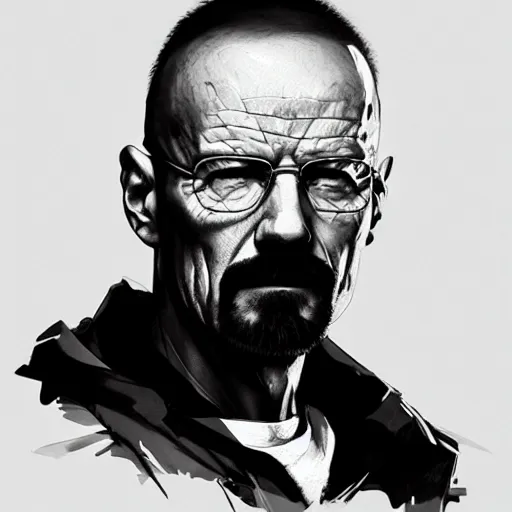 Prompt: portrait of walter white, dramatic lighting, illustration by Greg rutkowski, yoji shinkawa, 4k, digital art, concept art, trending on artstation