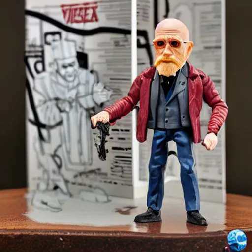 Image similar to werner heisenberg, stop motion vinyl action figure, plastic, toy, butcher billy style