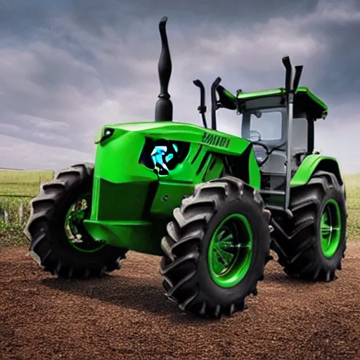 Prompt: razer RGB gaming tractor
