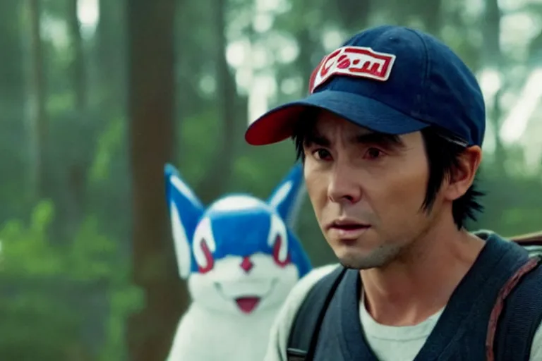 Prompt: live action film still of ash ketchum in the new sci - fi movie