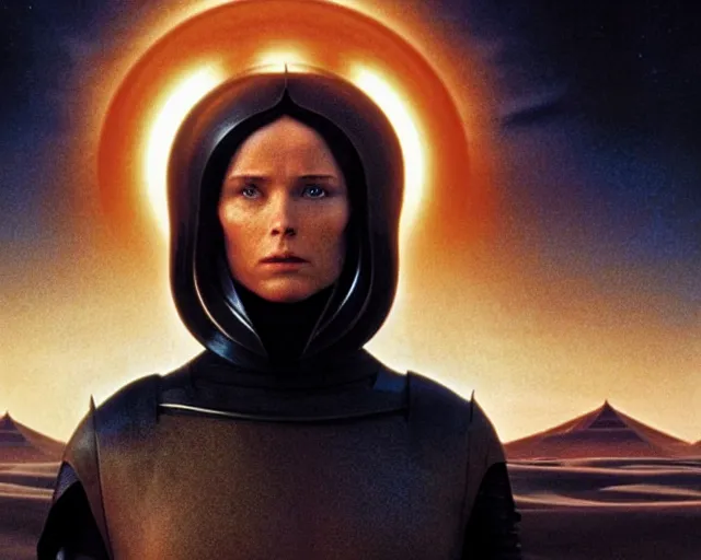 Image similar to aesthetics of dune by frank herbert and denis villeneuve