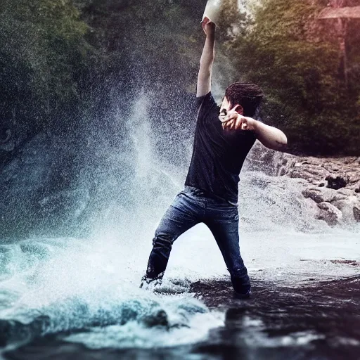 Prompt: angry man throwing his phone into a river, dslr, 8 k, octane beautifully detailed render, sad mood, cinematic lighting, detailed photo, masterpiece, volumetric lighting, ultra realistic, highly detailed, high quality, lossless, photorealistic