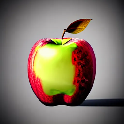 Image similar to an angry apple, photorealistic, realism, 4k