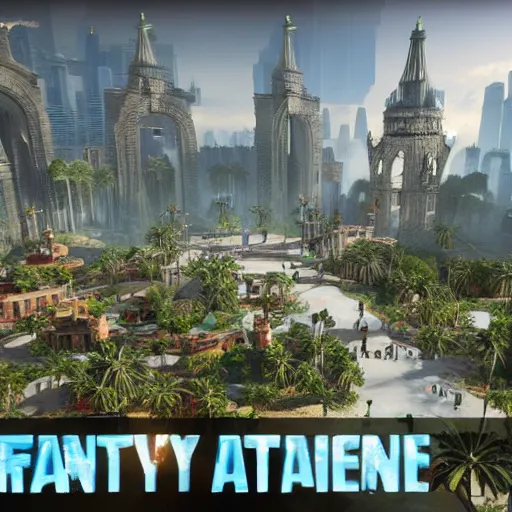 Image similar to fantasy city, unreal engine