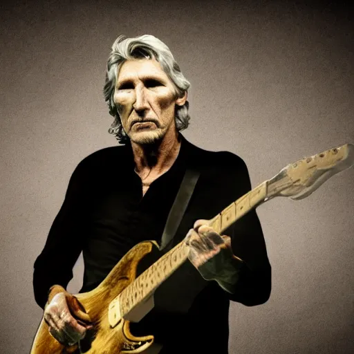 Image similar to Roger Waters from Pink Floyd haunts you in the backroom, creepy, horror, Realistic, Very creepy, Creepypasta, 8K, Realistic, Dynamic Lighting,