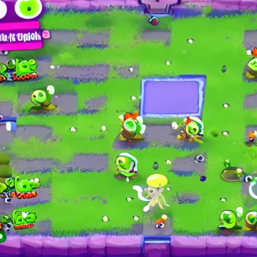 Image similar to Splatoon as a Plants vs Zombies video game, in game screenshot