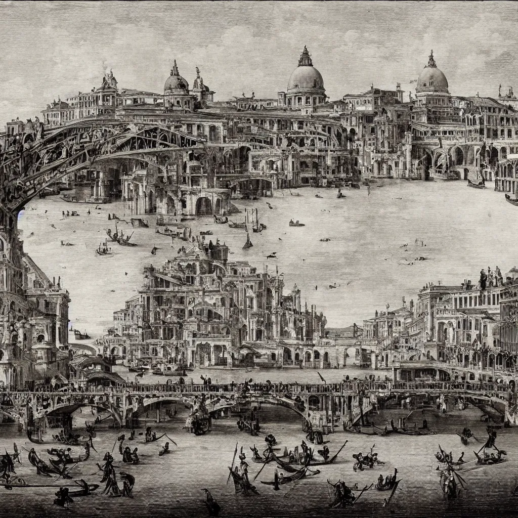 Image similar to the bridges of venice by piranesi