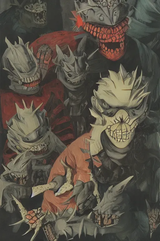 Image similar to scene from dorohedoro by helen lundeberg