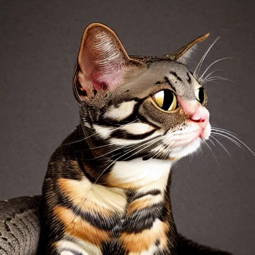 Image similar to a snake - cat - hybrid, animal photography