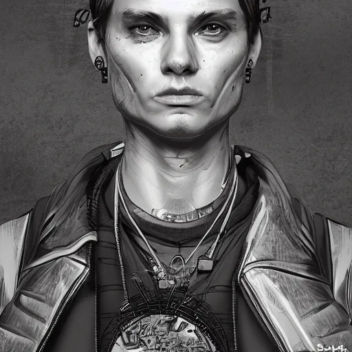 Image similar to highly detailed concept art portrait of a diesel punk, by cam sykes. an intricate, elegant, highly detailed digital painting, concept art, smooth, sharp focus, illustration, in the style of syd mead.