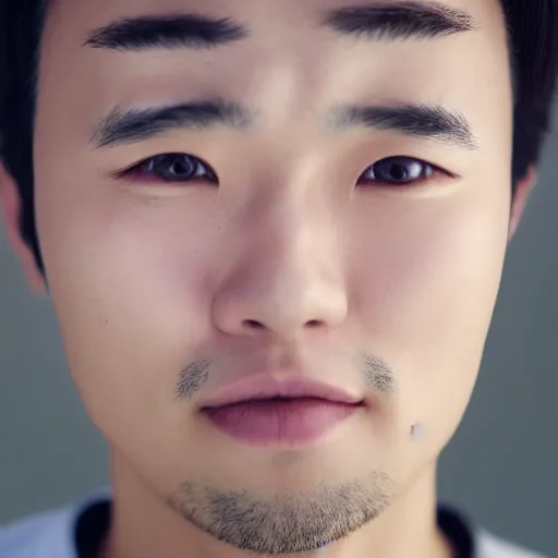 Prompt: front on portrait of a korean man with double eyelid n - 9