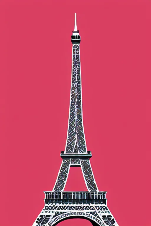 Prompt: minimalist boho style art of the eiffel tower, illustration, vector art