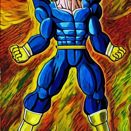 Image similar to vegeta by van gogh