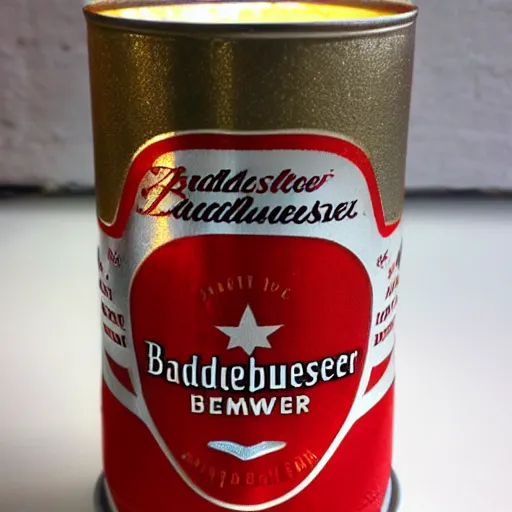 Image similar to candle and budweiser beer can trippy