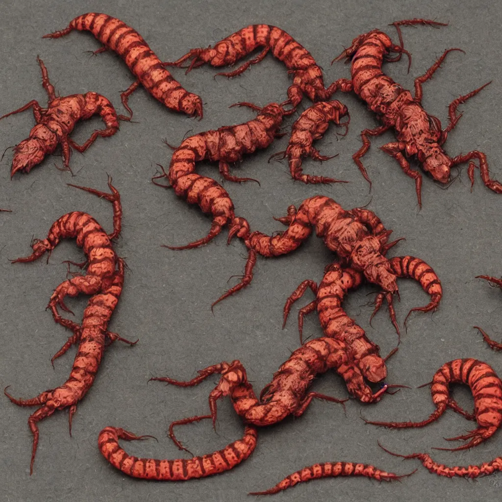 Prompt: necromorph, fangs, centipede