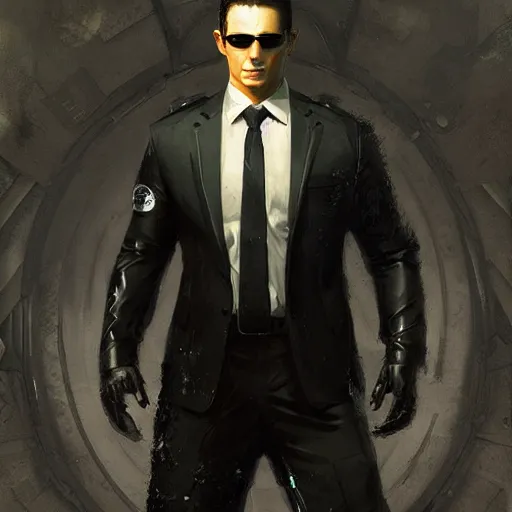 Prompt: anthony starr as wesker, full body, dynamic pose, painted by greg rutkowski