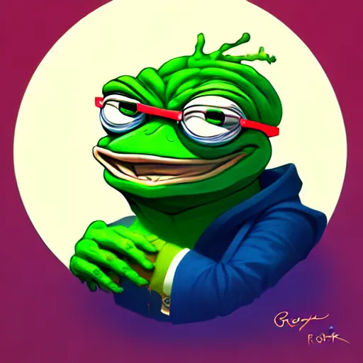 Image similar to super rich happy pepe, luxury, treasury, coins, money, hyper detalied, blue crystals, greg rutkowski, artstation