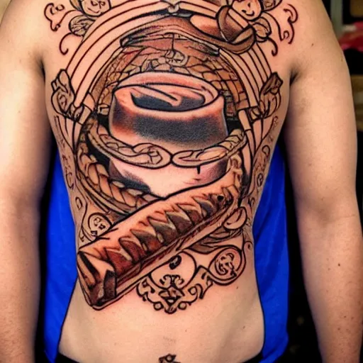 Image similar to a tattoo of a single churro