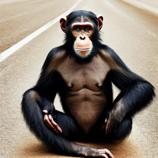 Image similar to a chimpanzee in a racing suit sitting in a porsche cabrio, photography, commercial photo