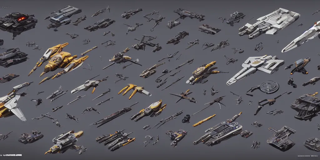 Image similar to collection of futuristic sci - fi props and gadget, items, hard surface, kitbash, parts, shape and form, in watercolor gouache detailed paintings, star citizen, modular, pieces, golden ratio, mobius, weapon, guns, destiny, big medium small, insanely details, wes anderson, bungie, star wars, by makoto shinkai, ghibli