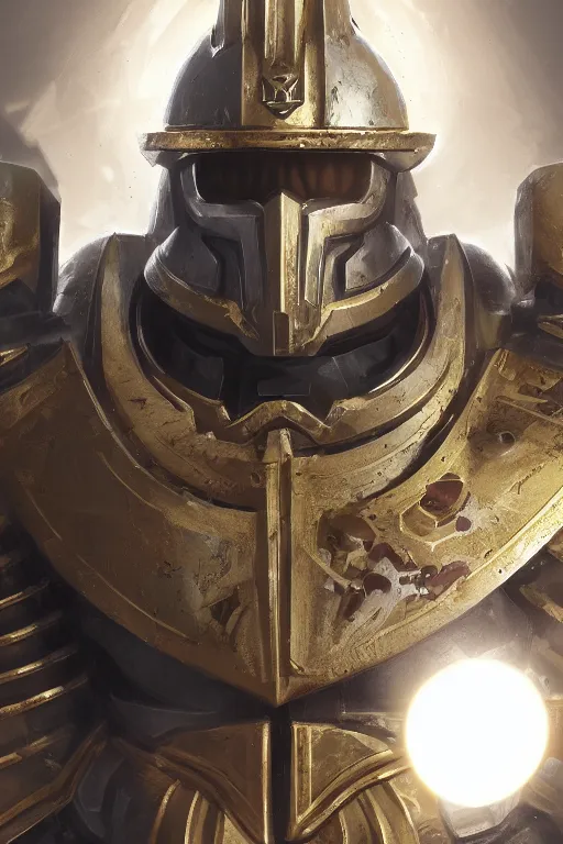 Image similar to armor portrait heros warhammer 4 0 k horus heresy fanart - the primarchs emperor by johannes helgeson animated with vfx concept artist & illustrator global illumination ray tracing hdr fanart arstation zbrush central hardmesh 8 k octane renderer comics stylized