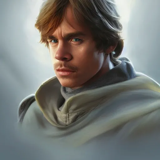 Image similar to ultra realistic illustration, wide angle shot, super mario as luke skywalker, intricate, elegant, highly detailed, digital painting, artstation, concept art, smooth, sharp focus, by artgerm and greg rutkowski and alphonse mucha