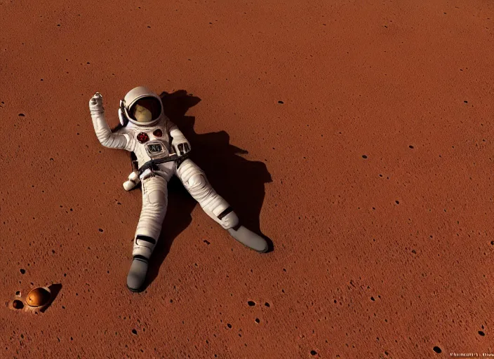 Prompt: the first catgirl cosmonaut leaving her footprint on mars, documentary film by space - x, nasa and roscosmos, highly detailed, rim light, cinematic lighting, very coherent, cinematic, hyper realism, photo documetalism, furry, high detail