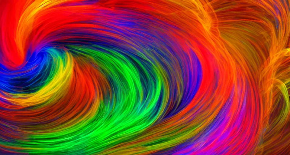 Prompt: spirals of colored smoke