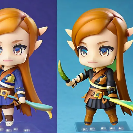 Image similar to high quality portrait flat matte painting of cute girl in the style of nendoroid and Toon Zelda , flat anime style, thick painting, medium close-up