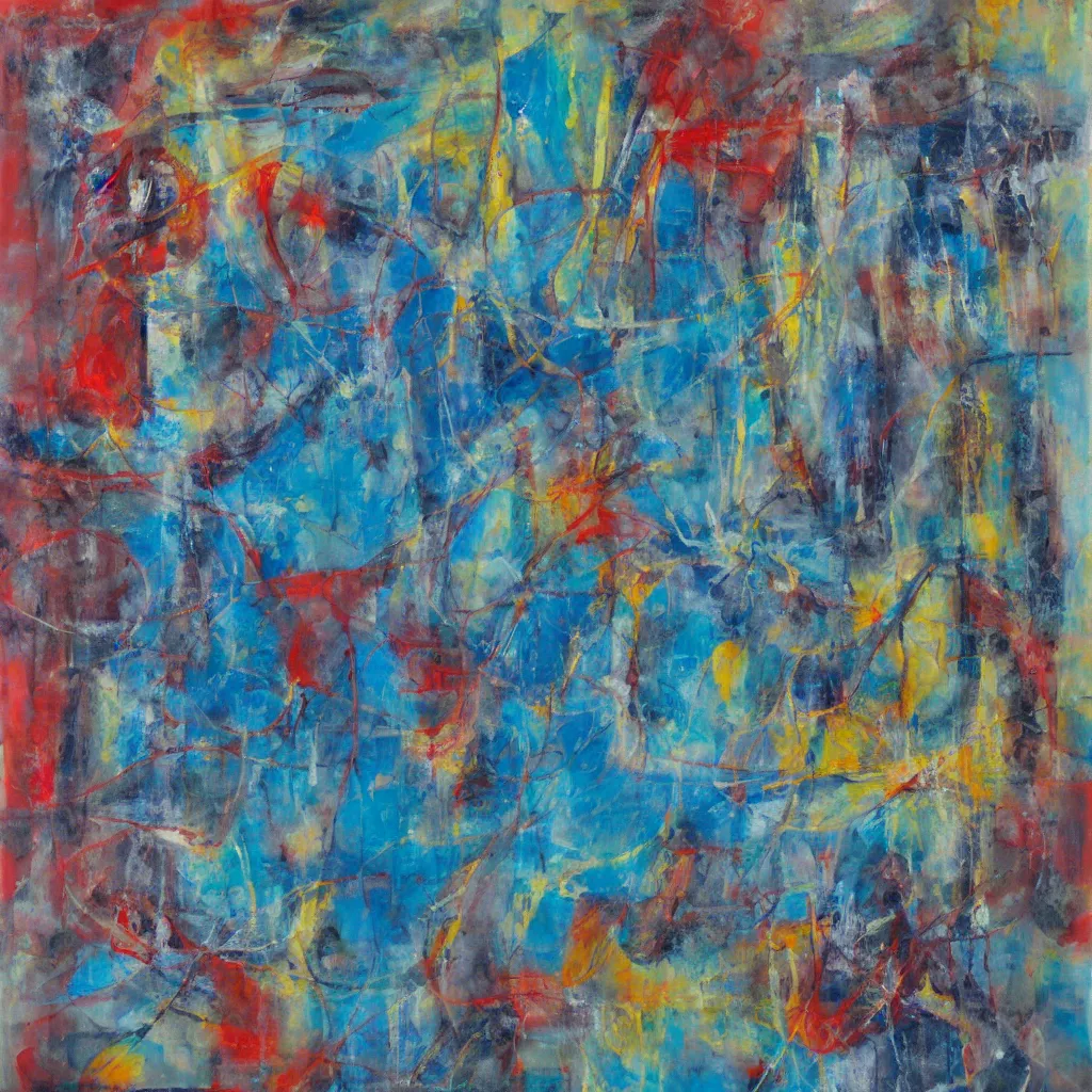 Prompt: sexagesimal exception fault, abstract expressionism, oil on canvas,