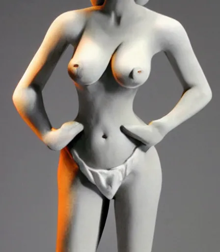 Image similar to pinup statue made from white