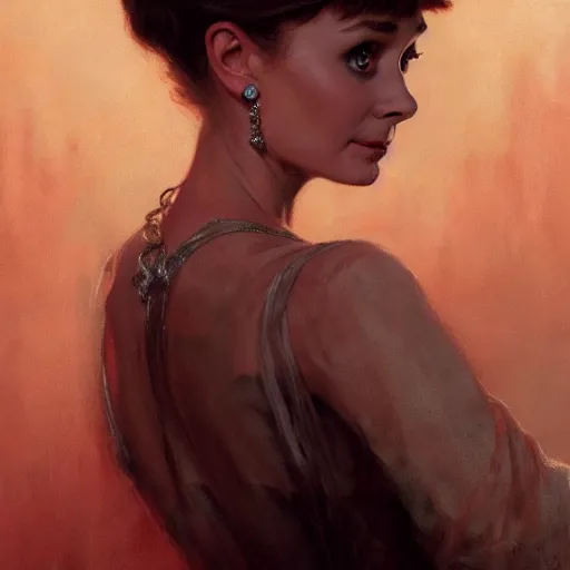 Prompt: audrey hepburn in a horror novel, various backgrounds, highly detailed, digital painting, artstation, matte, illustration, art by gaston bussiere, greg rutkowski, j. c. leyendecker