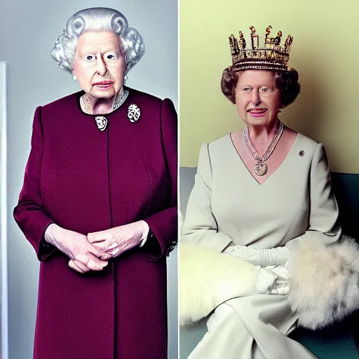 Prompt: david attenborough as queen elizabeth