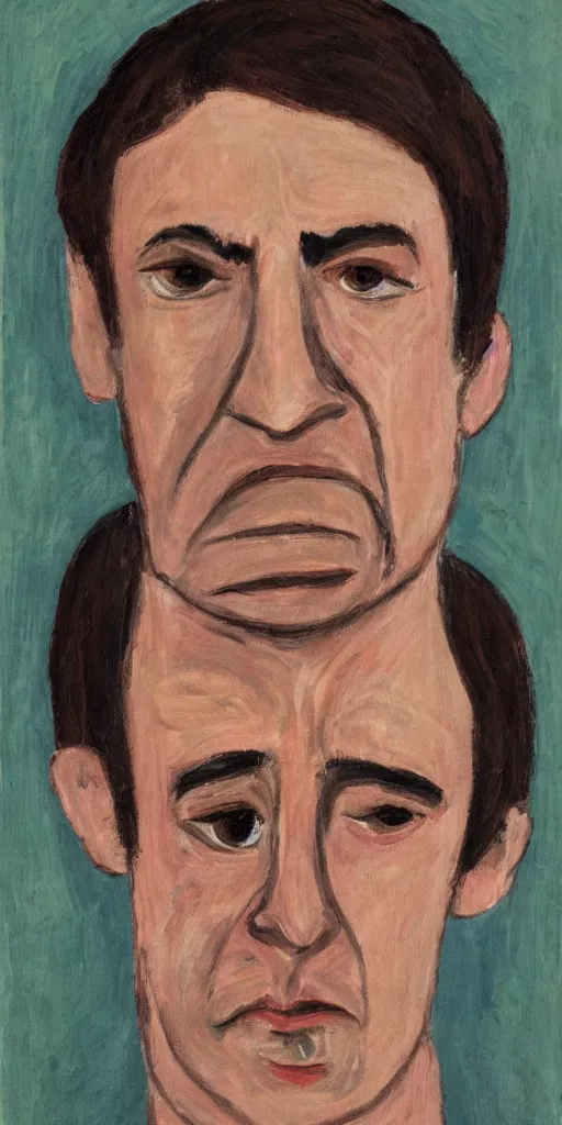 Image similar to face portrait of a person whose facial expression is evidently disturbed by some things that he has seen and wishes he did not, in fact, see them