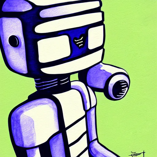 Image similar to a robot holding a t - shirt, digital art, illustration, water color