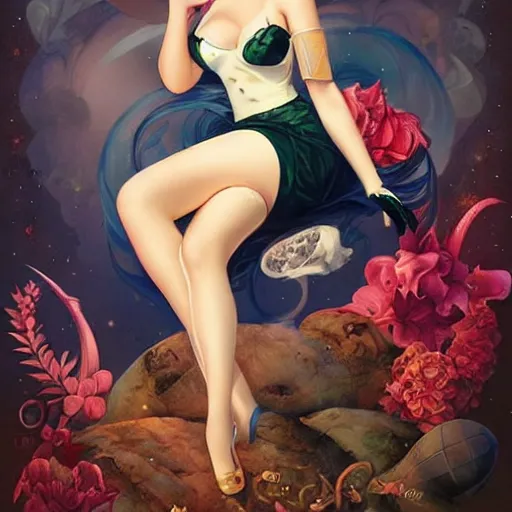 Prompt: a pinup by anna dittmann and gil elvgren.