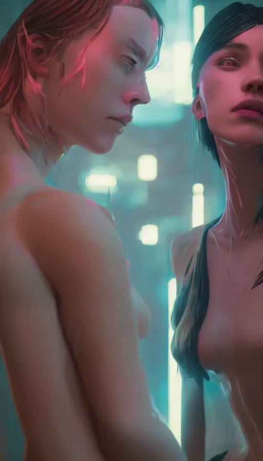 Prompt: kristanna loke, girl, altered carbon, highly detailed surreal neon big in japan vfx portrait of a android, stephen bliss, unreal engine, greg rutkowski, loish, rhads, beeple, makoto shinkai and lois van baarle, ilya kuvshinov, rossdraws, tom bagshaw, global illumination, detailed and intricate environment