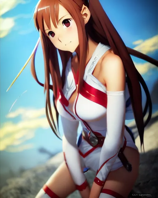 Prompt: photo of asuna from sao, asuna by a - 1 pictures, by greg rutkowski, artgerm, gil elvgren, rossdraws, enoch bolles, glossy skin, pearlescent, anime, very coherent, maxim magazine, trending