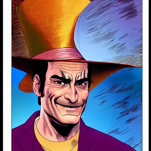 Image similar to photorealistic picture, by jean giraud, moebius, bob peak and alex ross and john romita jr, smooth focus, sharp details, detailed details, bokeh, 4 k, fine 5 k details about joaquin phoenix as arthur fleck joker comic panel volume 1