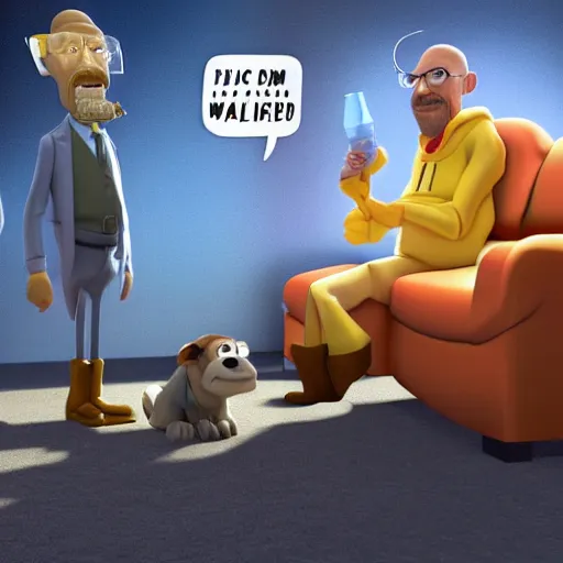 Image similar to walter white as a pixar character