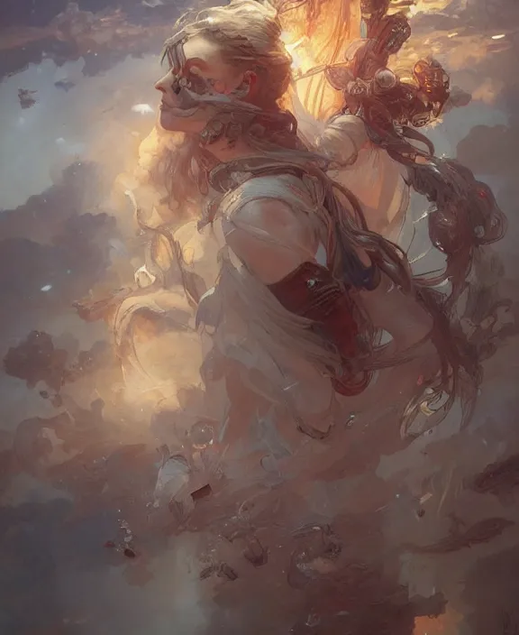 Image similar to big bomb explosion, intricate, highly detailed, digital painting, artstation, concept art, art by artgerm and greg rutkowski and alphonse mucha, boris vallejo