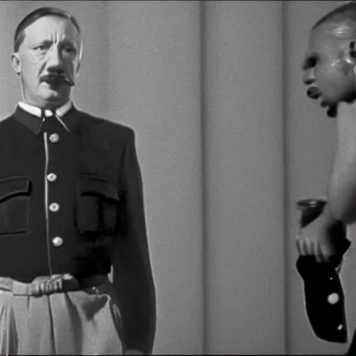 Prompt: A still of Hitler in a 1990s hip hop music video