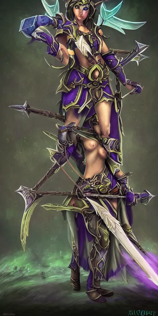 Image similar to night elf archer, warcraft