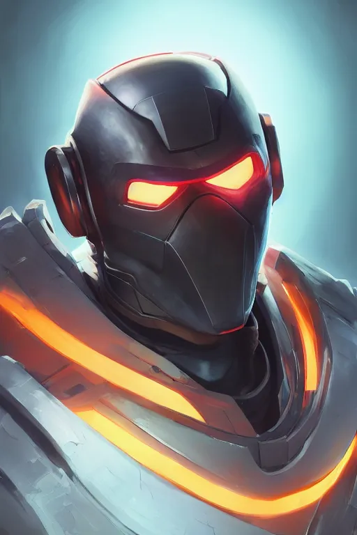 Image similar to epic mask helmet robot ninja portrait stylized as fornite style game design fanart by concept artist gervasio canda, behance hd by jesper ejsing, by rhads, makoto shinkai and lois van baarle, ilya kuvshinov, rossdraws global illumination radiating a glowing aura global illumination ray tracing hdr render in unreal engine 5