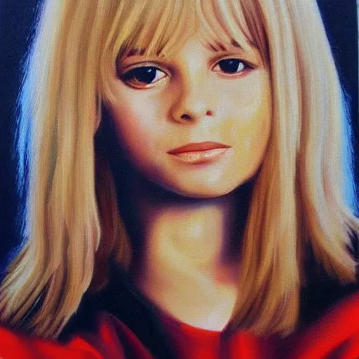 Prompt: gorgeous oil painting portrait of france gall, masterpiece, highly detailed