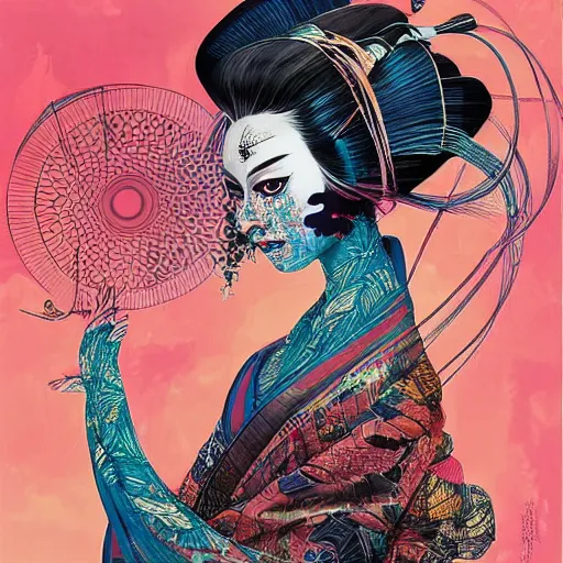 Image similar to a portrait of a geisha by android jones