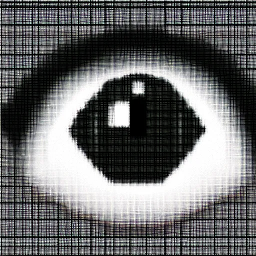 Image similar to a detailed picture of an eye, pixel art, 8 bit