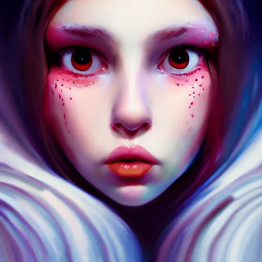 Image similar to portrait of a girl with a bundt cake on her face , digital art, cinematic, concept art, 8k, painting, imaginefx, cgsociety, trending on artstation