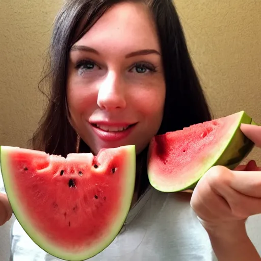 Prompt: twitch streamer sasha eats watermelon seeds