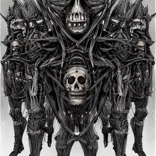 Prompt: bearded corps by rutkowsky and giger in opened rack, servers in data center, concept art, digital art, masterpiece